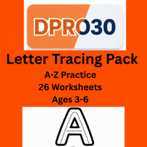 Letter Tracing Pack A-Z Worksheets for Kids Ages 3-6 - DPRO30